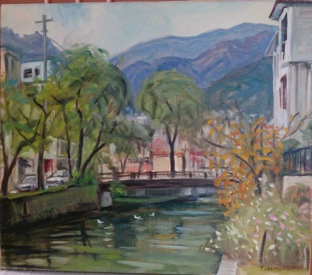 F10油絵川辺
