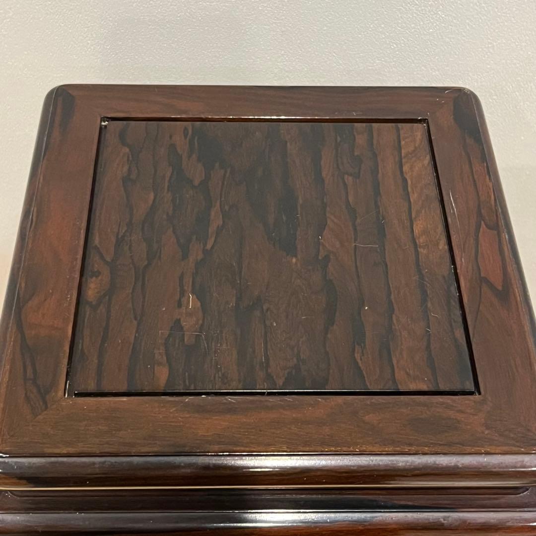 唐木花台　中卓　鉄刀木？黒檀？紫檀？約27x27x37cm 天然　タガヤ　無垢