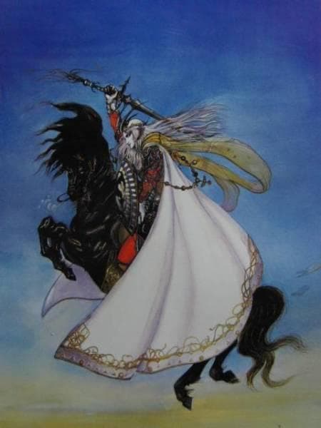 天野　喜孝、黒き剣の呪い、希少な画集より、新品額装付、状態良好