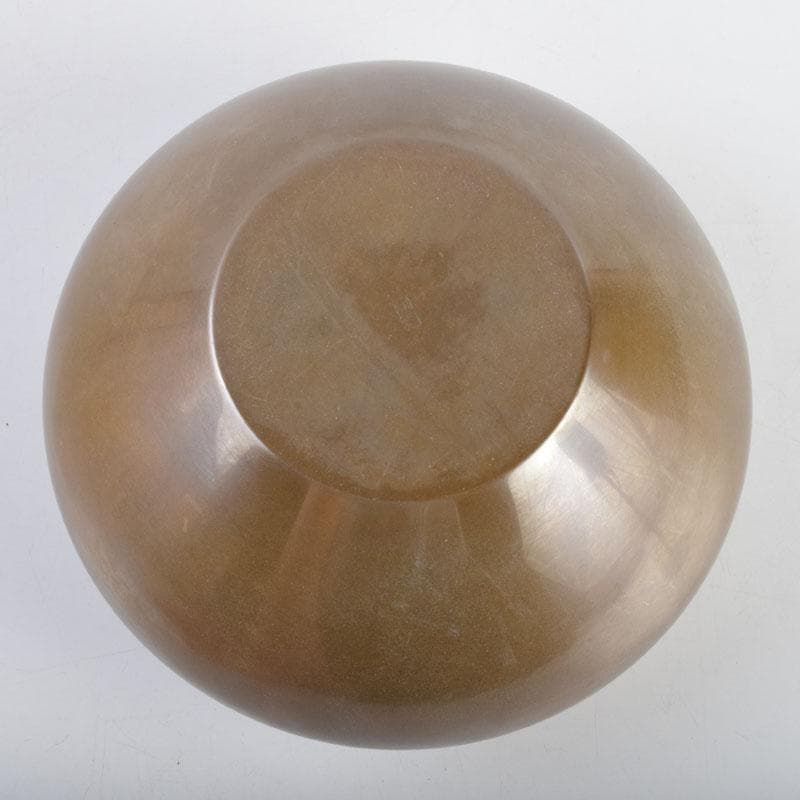 茶道具　高岡銅器　般若勘渓作　唐銅　唐草彫　建水　共箱　C　8980