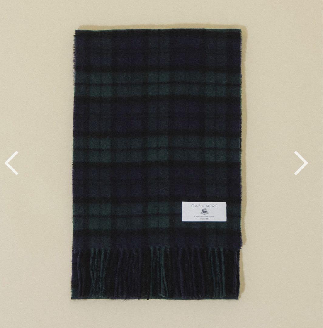 FUKAKI カシミヤ100％ チェックマフラー