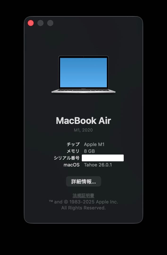 【付属品完備】 MacBook Air M1 シルバー　8GB / 256GB