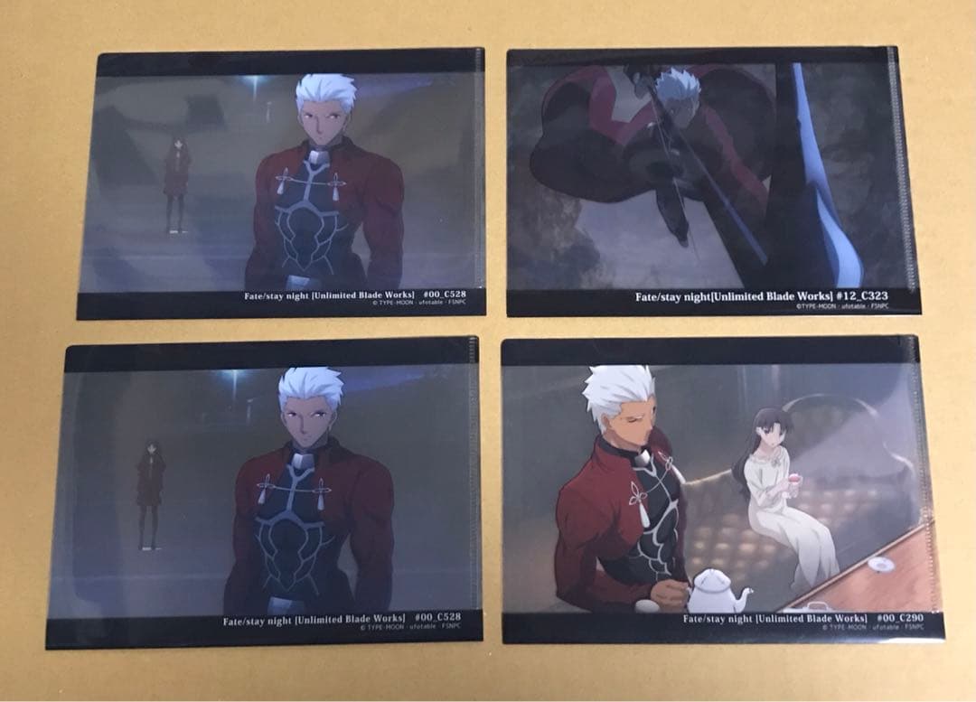 Fate UBW ミニクリアファイル 遠坂凛&エミヤ 4枚セット