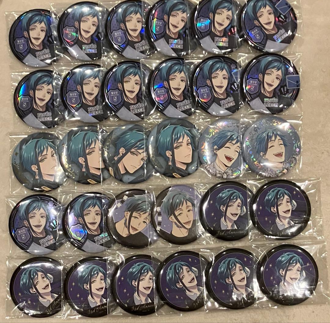 ツイステ／フロイド／缶バッジ／ブレジュ／プラチナ／スケアリー／ユニオン／BD