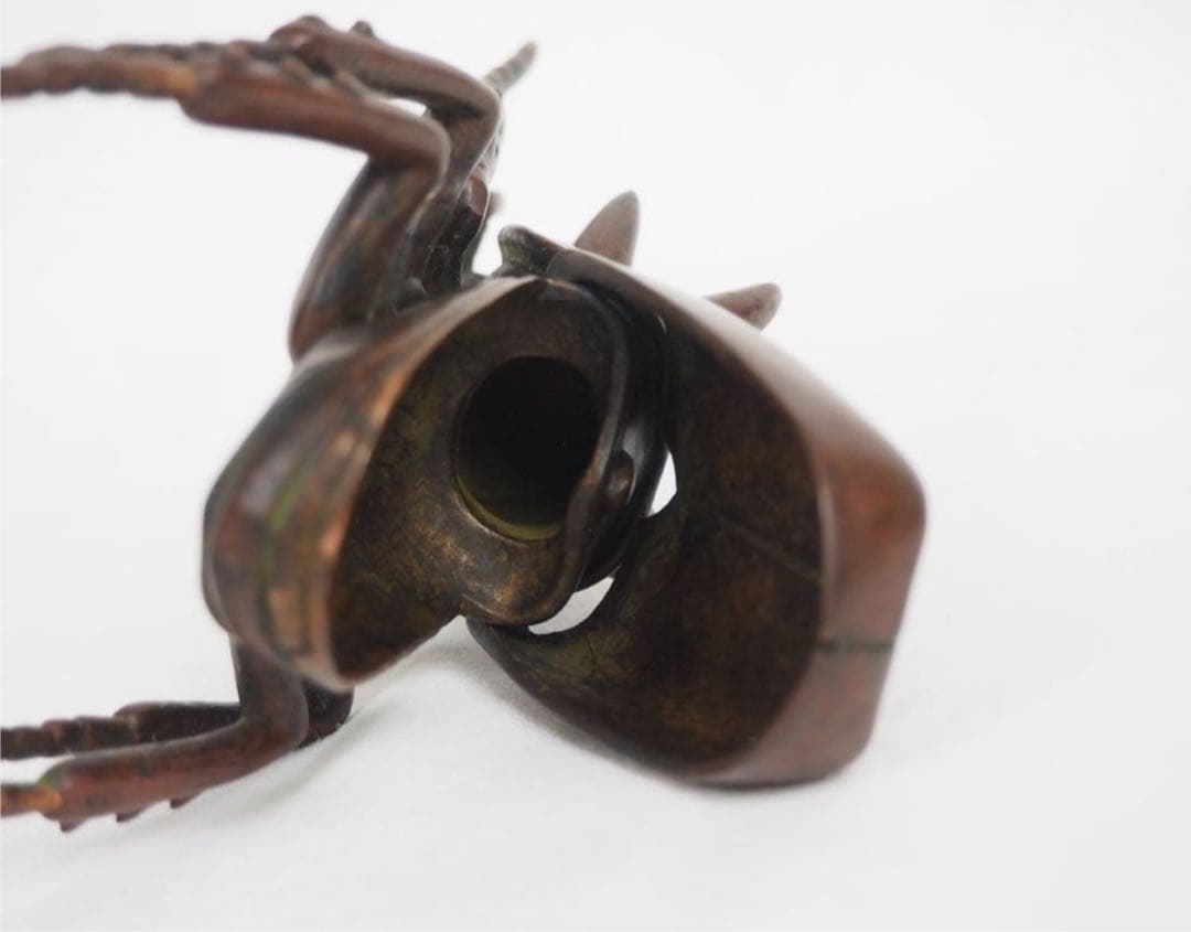 送料無料　リアルな銅製カブトムシ　10.5ｃｍ　置物