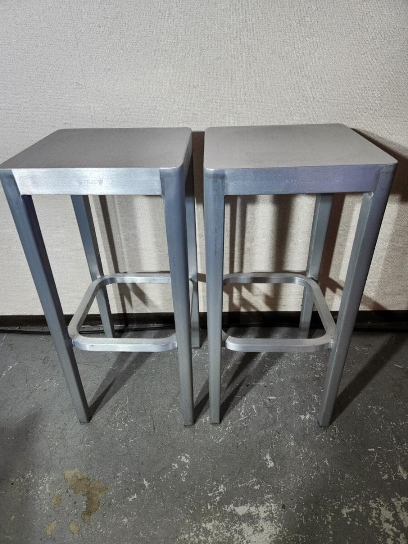 エメコ/emeco カウンターチェア　アルミ　スツール　スタルク2脚セット①