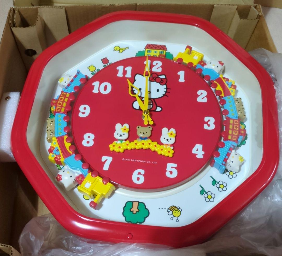 【ジャンク品】からくり時計　キティちゃん　ハローキティ　掛け時計