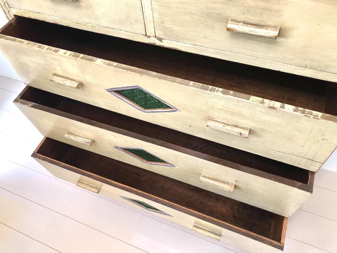 【フランス アンティーク家具】シャビーシック アンティークチェスト キャビネット