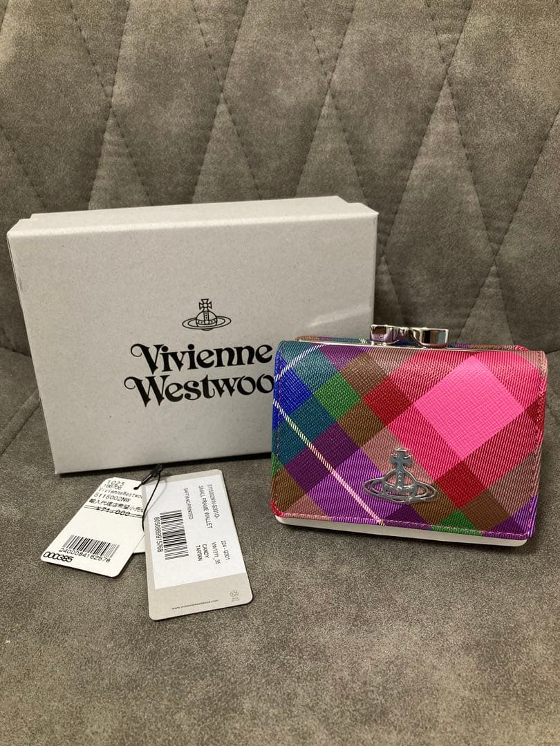 【新品】ヴィヴィアン タータンチェック 3つ折り財布 がま口