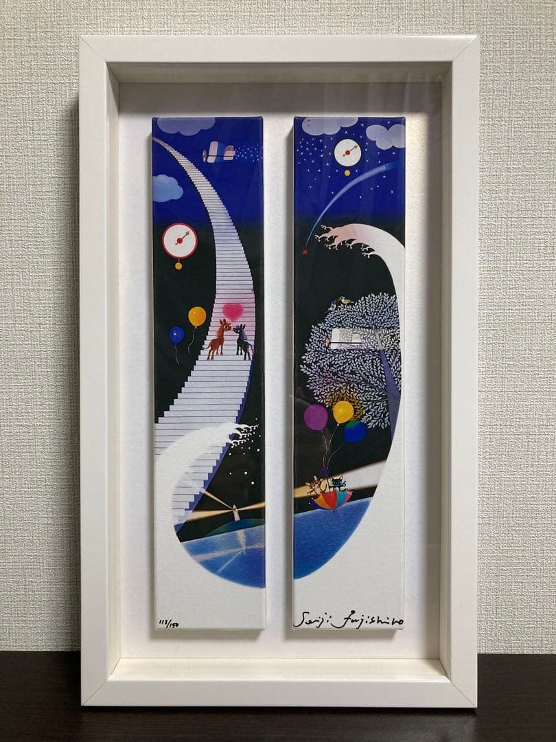 【真作保証】藤城清治 キャンバスジクレー 直筆サイン 150部限定 版画 絵画