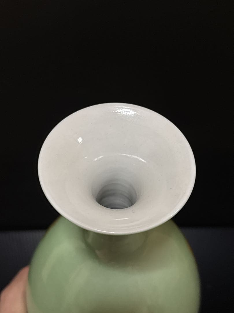 最上品 人間国宝 吉田美統 作 釉裏金彩 芙蓉文 花瓶 共桐箱 約26.2cm