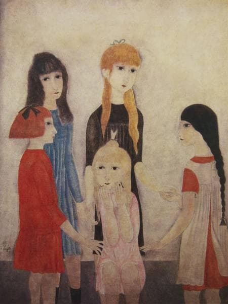 藤田嗣治、「Cinq Fillette,brunes,blondes et