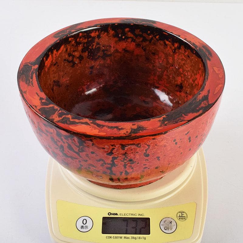 漆器　会津塗　乾漆鉢　丸鉢　時代箱付　V　R9272