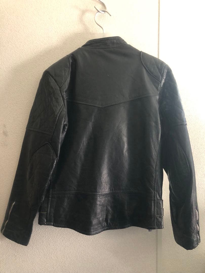 80s ヴィンテージレザーライダースジャケット uk ロンジャン