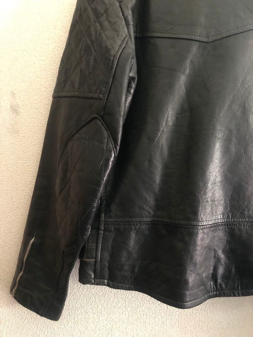 80s ヴィンテージレザーライダースジャケット uk ロンジャン