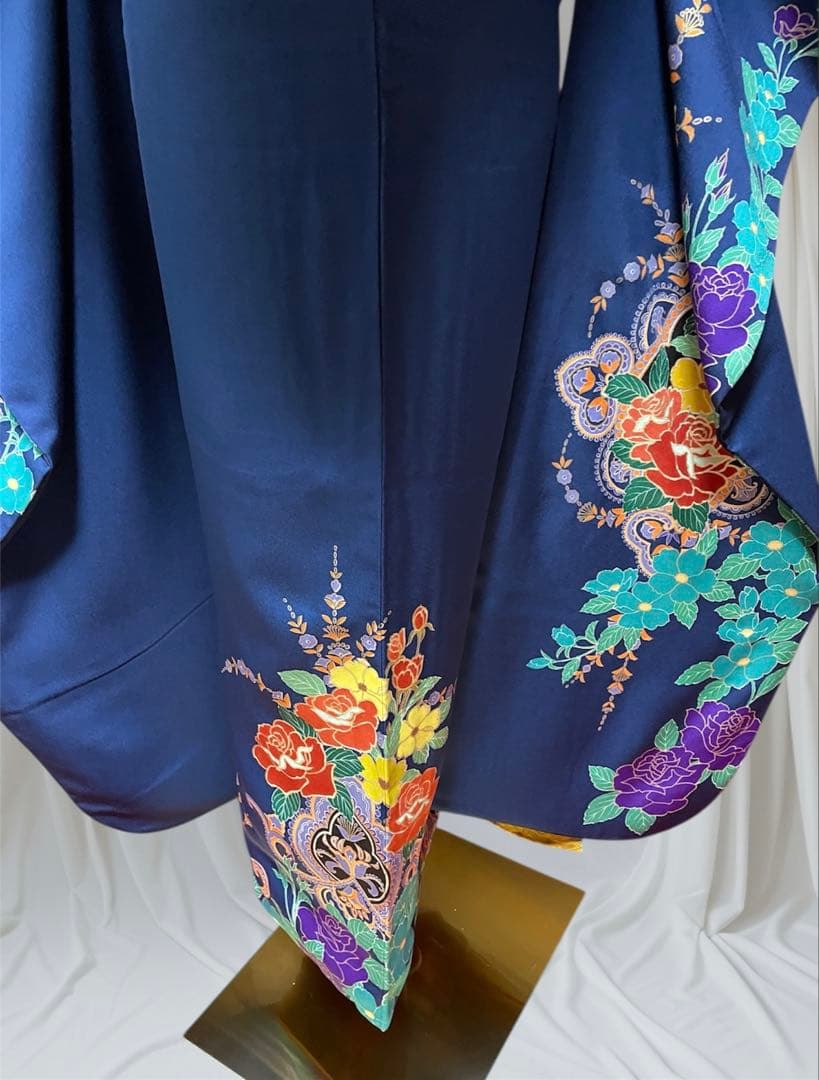 振袖 フルセット 長襦袢セット 成人式 ブルー 洋柄