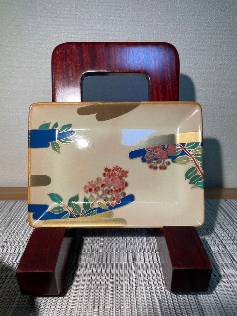 132桑野むつ子 京都 御所の花十二ヶ月【8月百日紅】抹茶椀・和陶皿 しおり付