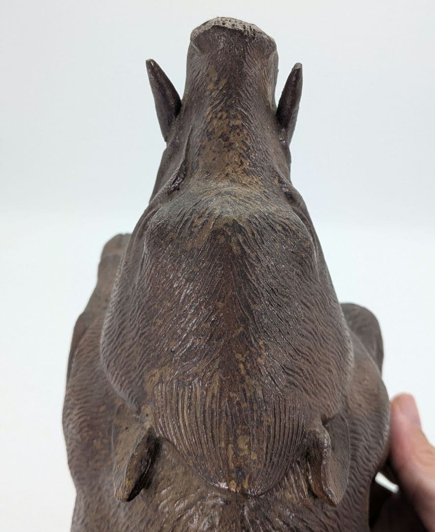 木村春芳 備前焼 亥置物 合箱 伏香炉 香爐 干支置物 亥年 猪 イノシシ 在銘