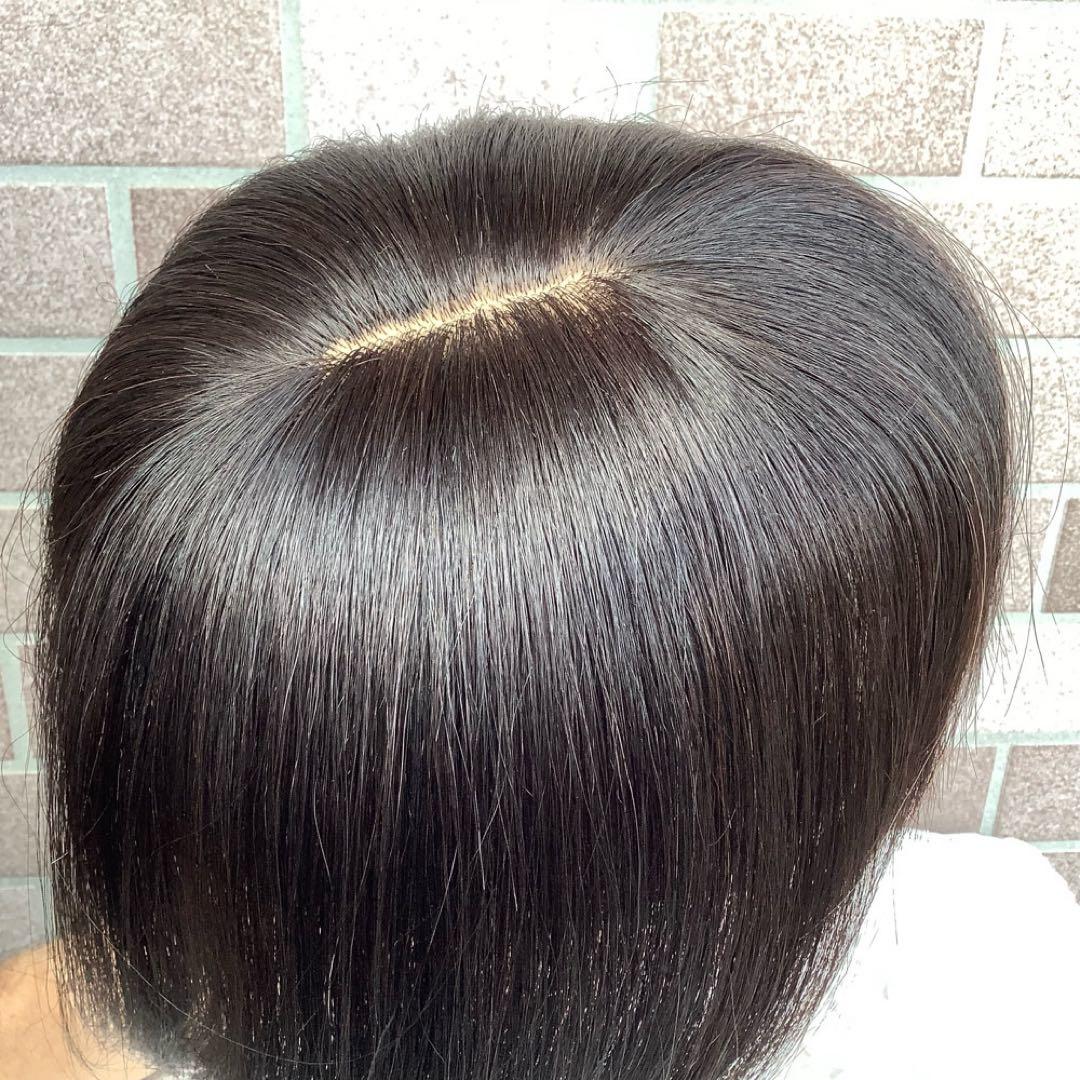 人毛100% 総手植 医療用 部分ウィッグ ヘアピース かつら ブラウン 茶 黒
