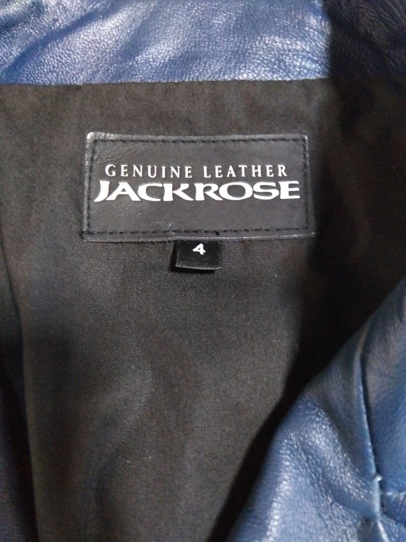 JACKROSE 本革ダブルライダースジャケット サイズ4 青