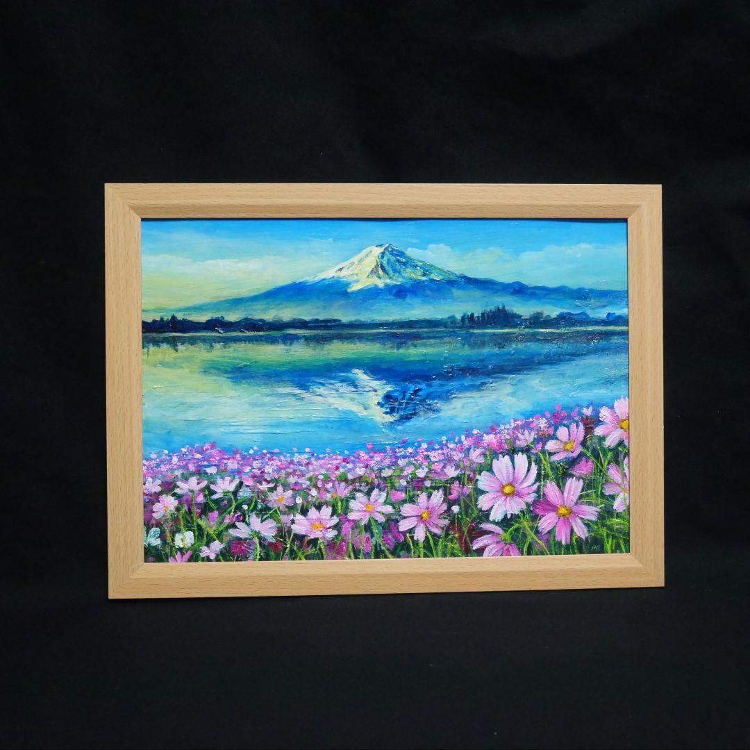 【湖畔の朝の詩】油絵 油彩 油彩画 絵 絵画 絵