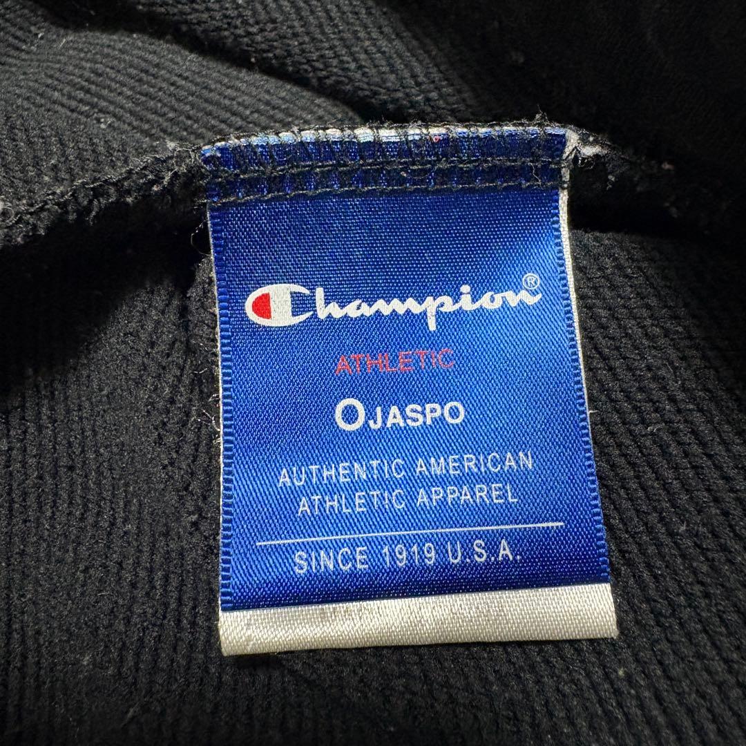 【希少】チャンピオン パーカーセットアップ　デカロゴ　XL 黒金 y2k 00'