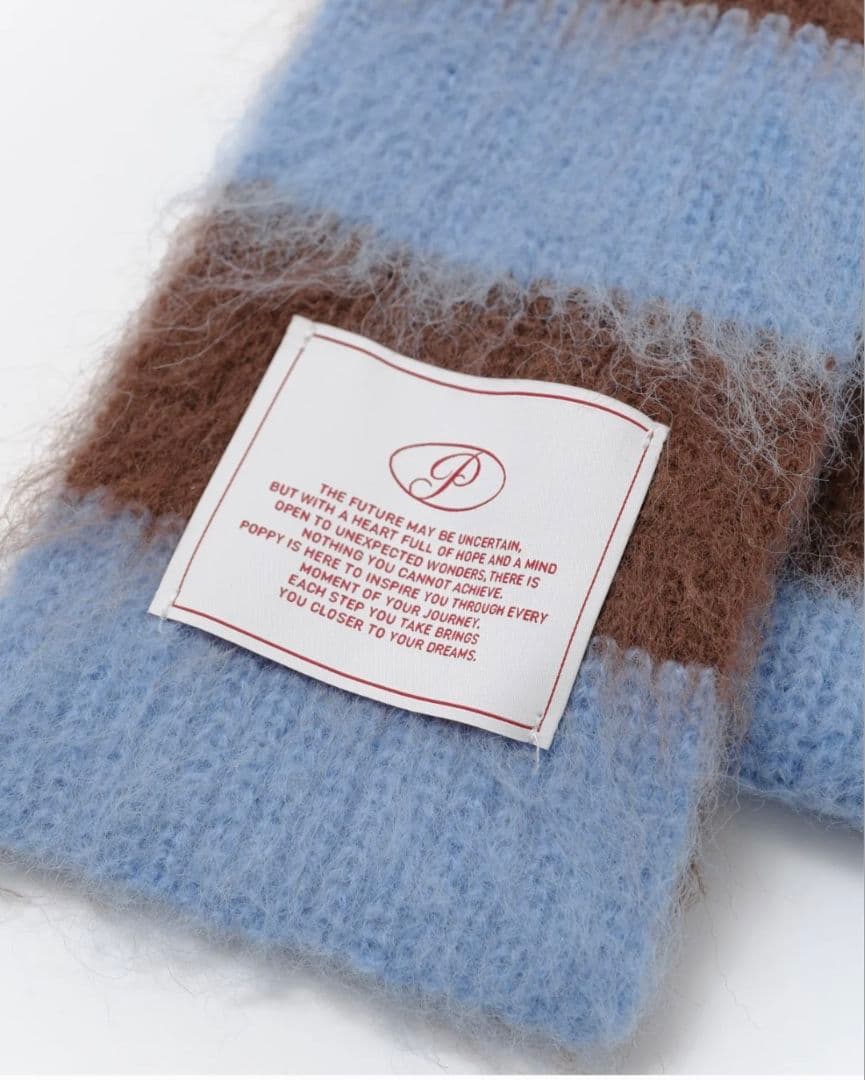 【新品未使用】Border muffler blue border あさぎーにょ