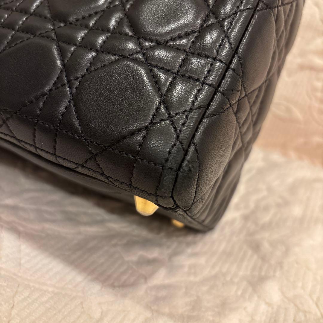 クリスチャンディオール レディディオール ハンドバッグ カナージュ 黒