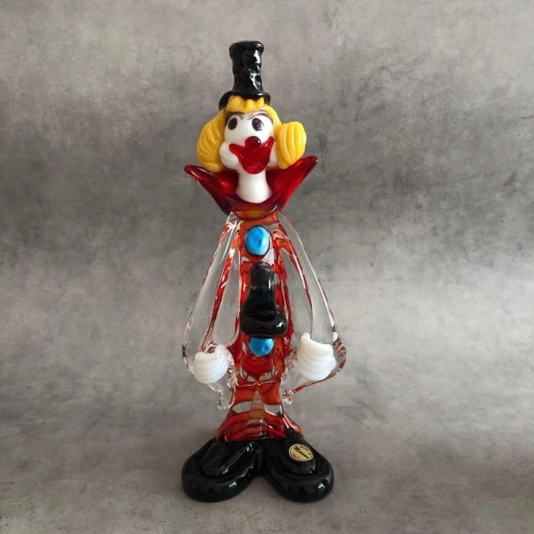 ムラーノガラス ピエロ 人形 ベネチアンガラス　MURANO イタリア製