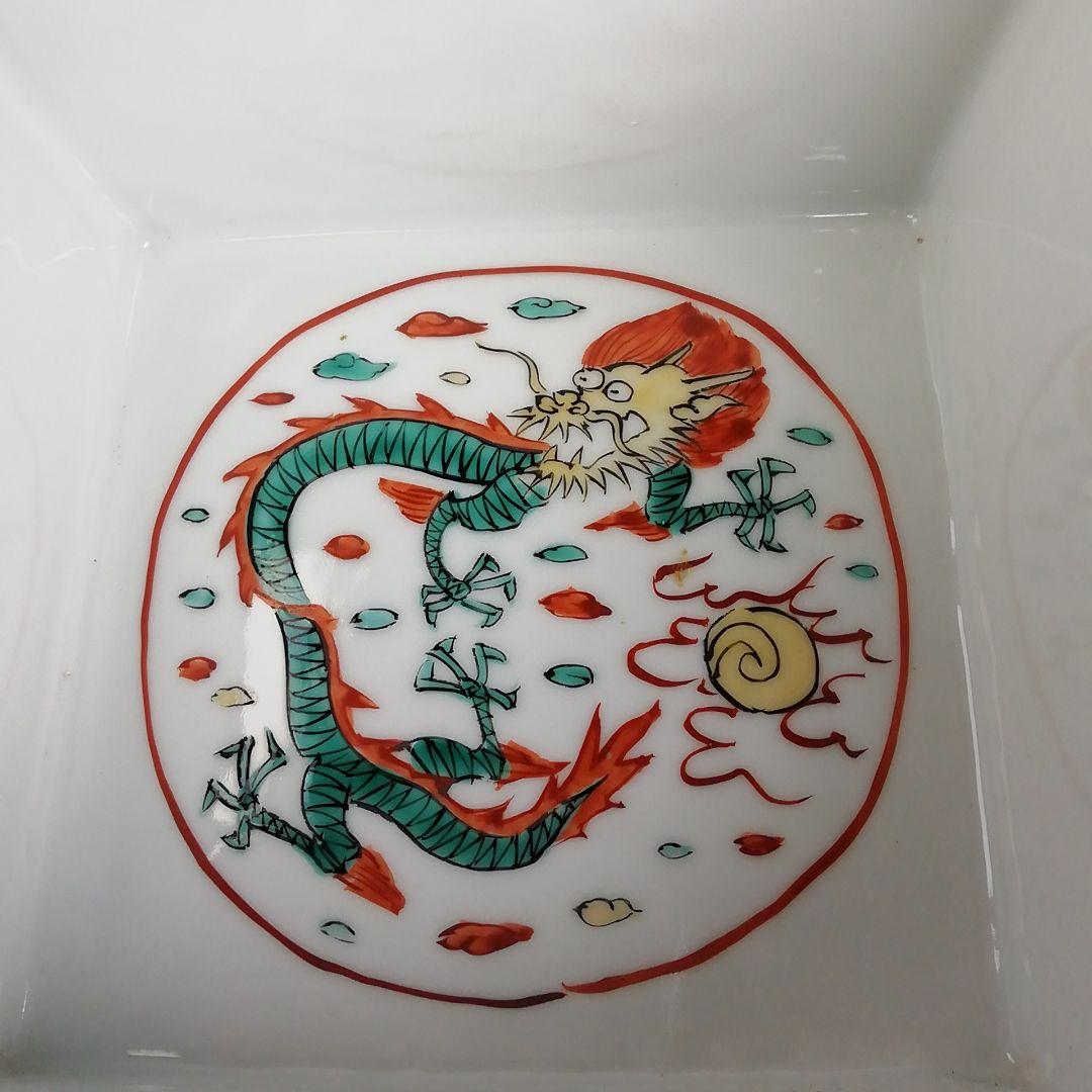 Ｔ９２３　水指　『萬暦字　枡形　水指』『平安　静山 造』　共箱　茶道具