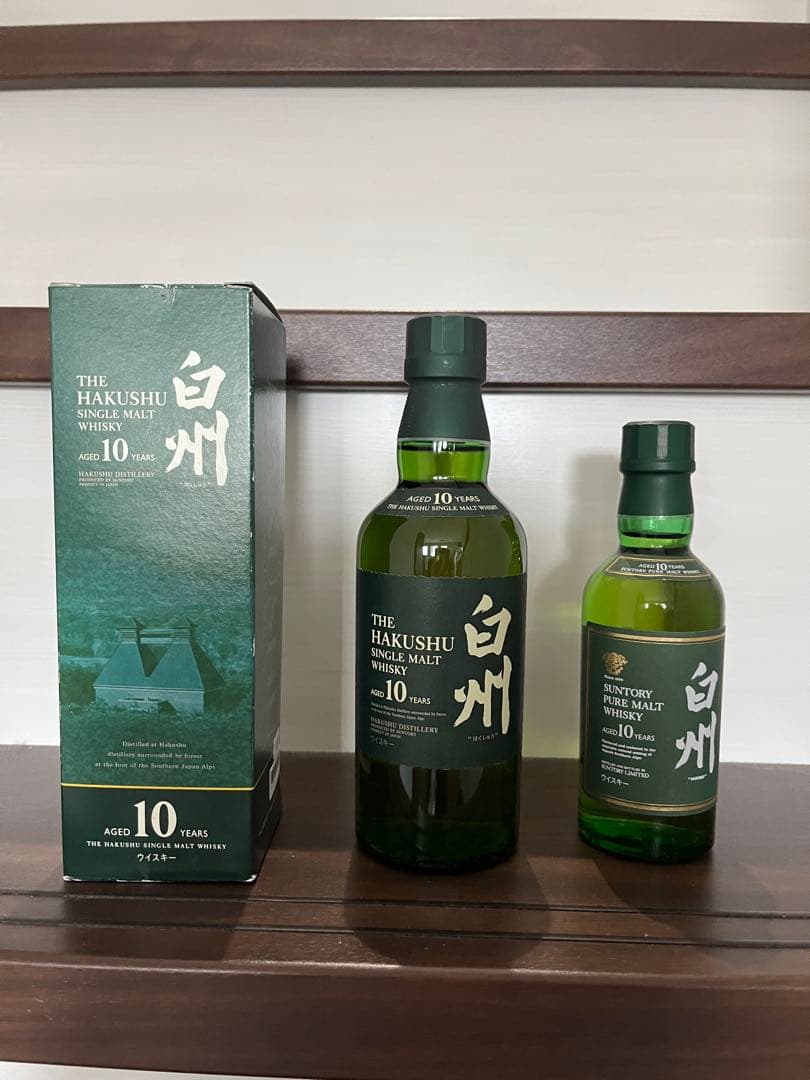 【週末限定値下げ】 白州 10年 シングルモルト350mlボトル&180ml