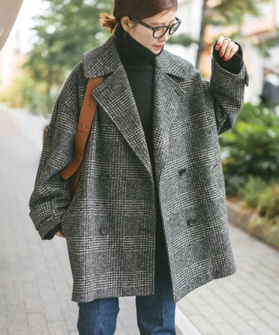 （24AW）Spick & Span Wスライバーチェックハーフコート