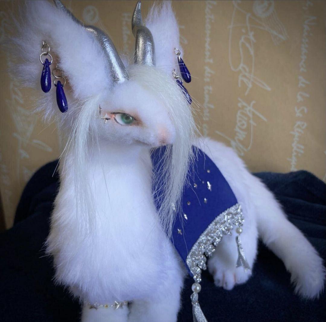 アートドール 星の白龍 幻獣 ドラゴン 龍 竜 ぬいぐるみ 作家様製