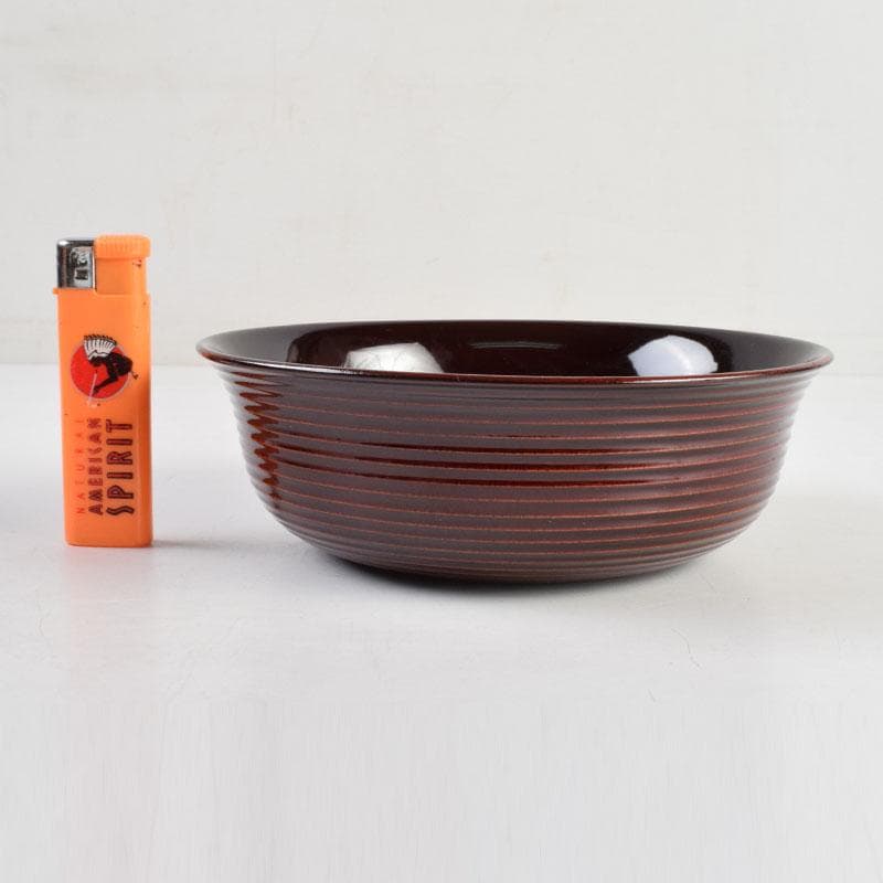 和食器　茶懐石　岡本漆専堂造　溜塗　呂久呂目鉢　五客　共箱　V　8935