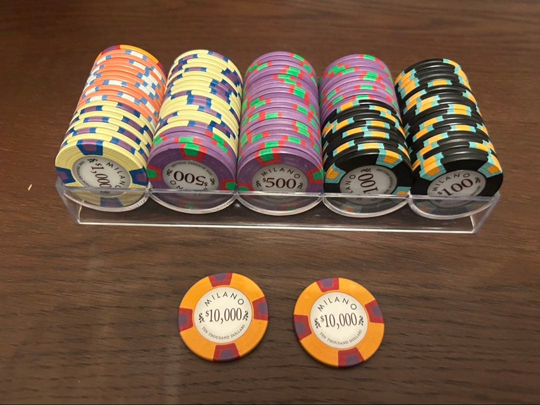 ミラノ　 ポーカーチップセット 134枚　おまけ　ケース付き