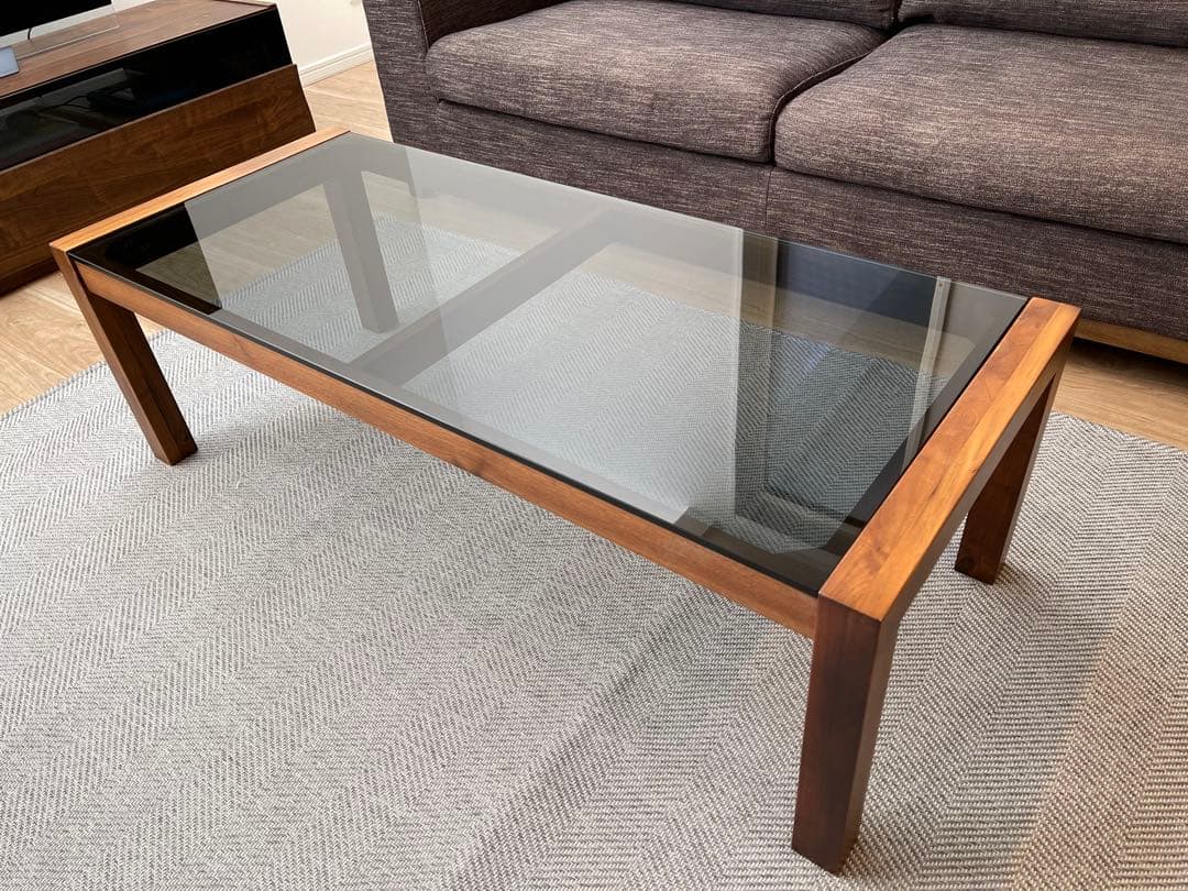 桜屋工業CHERRY LT-66-Wガラス天板ローテーブル 【定価4.6万円】