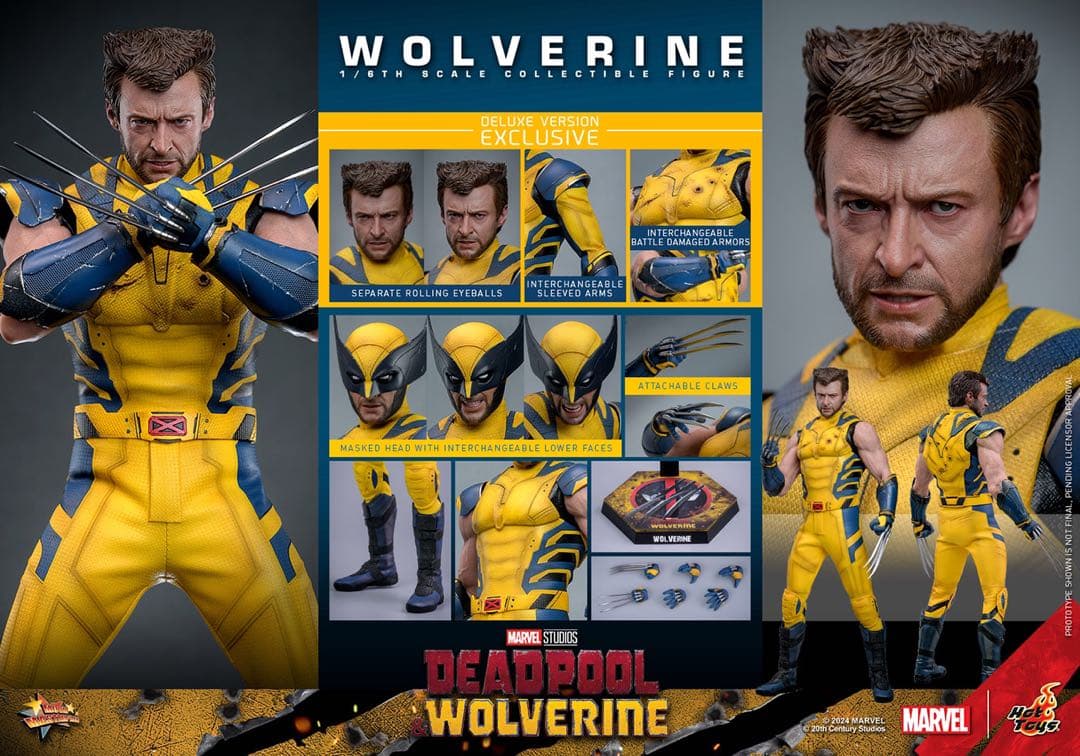 黒*発様 ホットトイズ デッドプール＆ウルヴァリン ウルヴァリン ボーナスアクセ