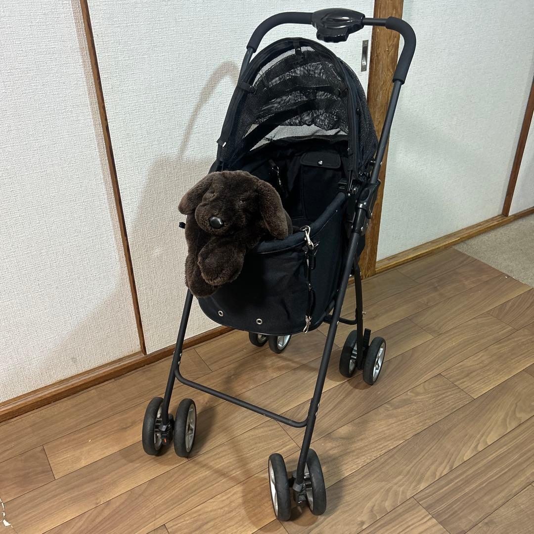 ★即完売品★ 天使のカート　犬用　動物用　キャリー　ベビーカー　黒　S カート
