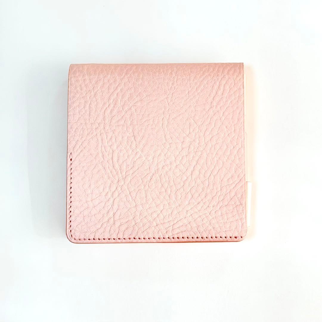 【美品】SYRINX Hitoe Fold Aria 折り財布 ピンク レザー
