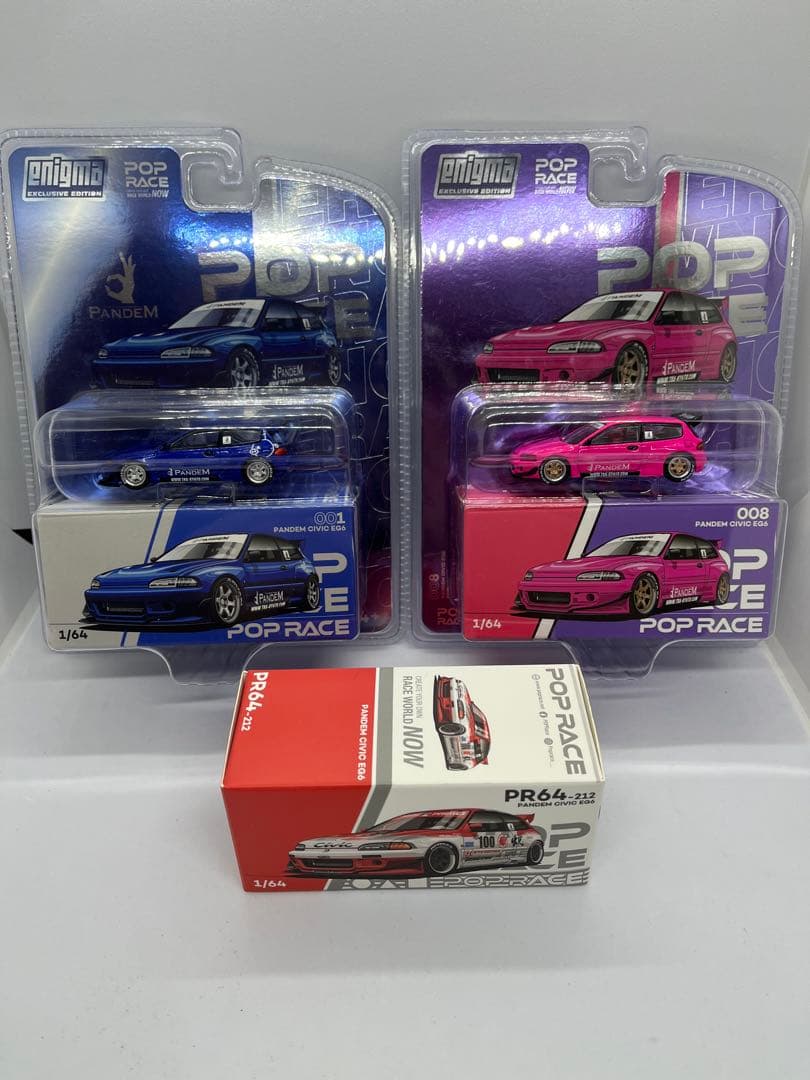 1/64 ポップレースPANDEM CIVIC EG6 3台セット