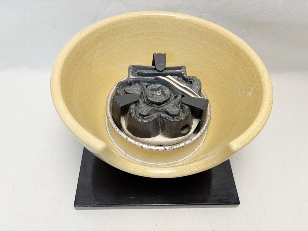 美品 茶道具 風炉型 電熱器 さつま枇杷色紅鉢 野々田式 110V 410Ｗ