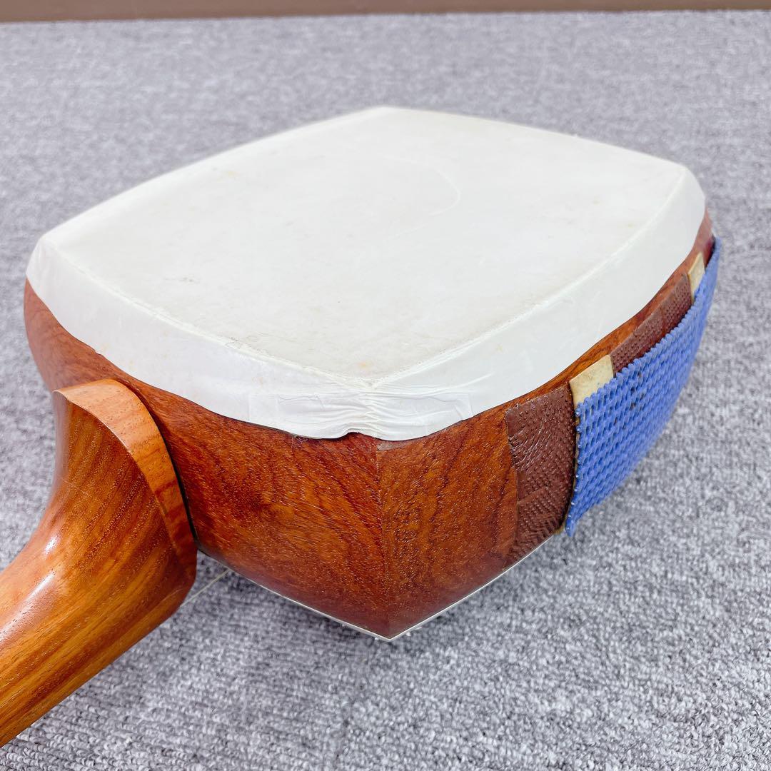 津軽三味線 花梨 延棹 丸打胴 人工皮 三味線 和楽器