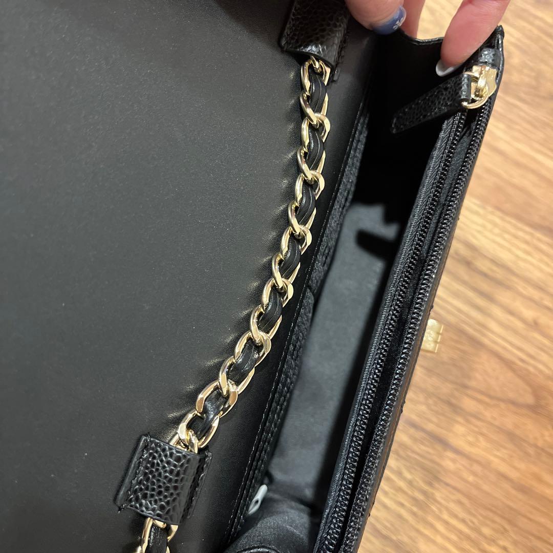 東京百花　キルティングチェーンバッグ　Caviar Oggia キャビアスキン