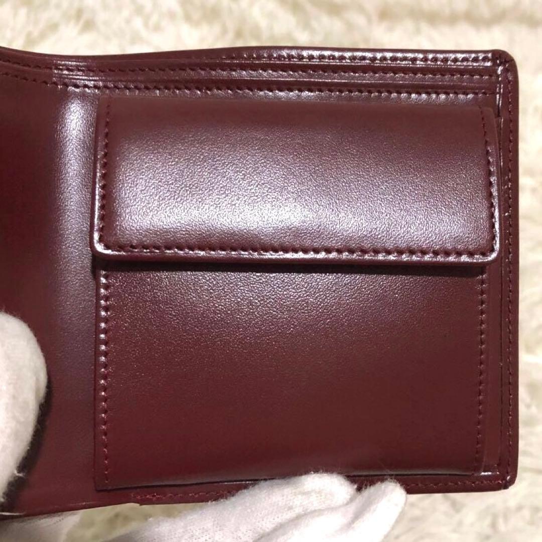 未使用✨カルティエ　 レザー　二つ折り財布 マストライン ボルドー系