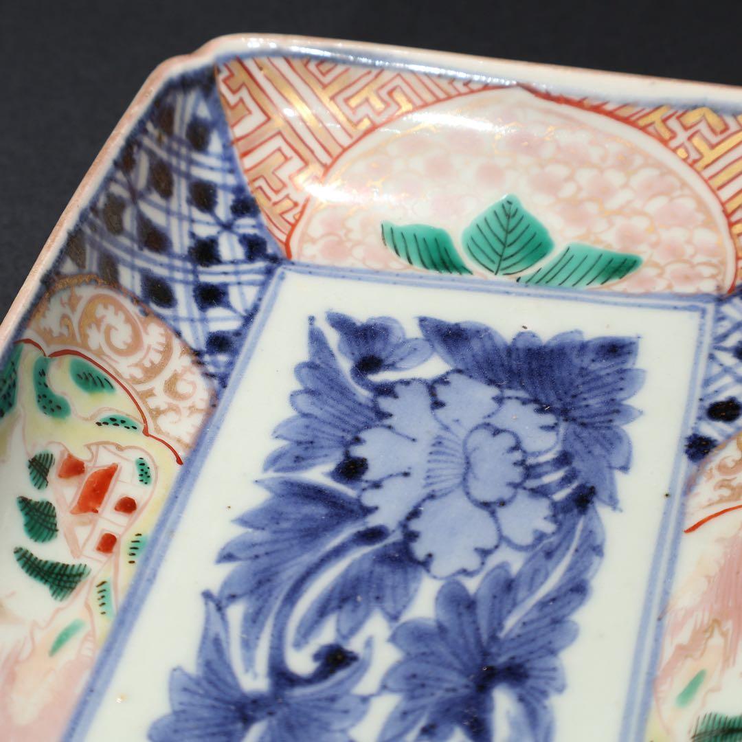 伊万里金襴手　花文長皿　骨董　古伊万里　R0229w3ダB