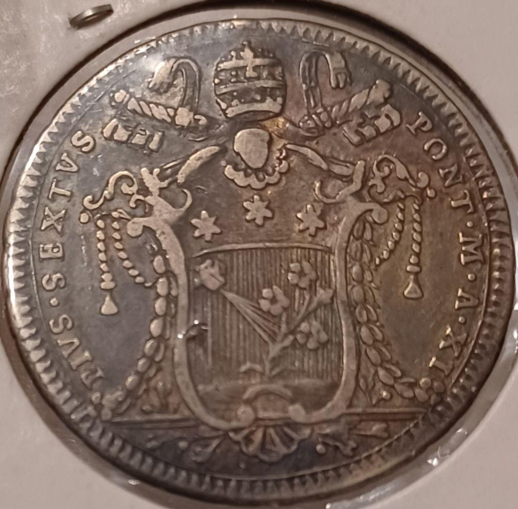 1785年(240年前) 教皇領 イエスの最初の弟子 聖ペテロと聖アンデレの銀貨