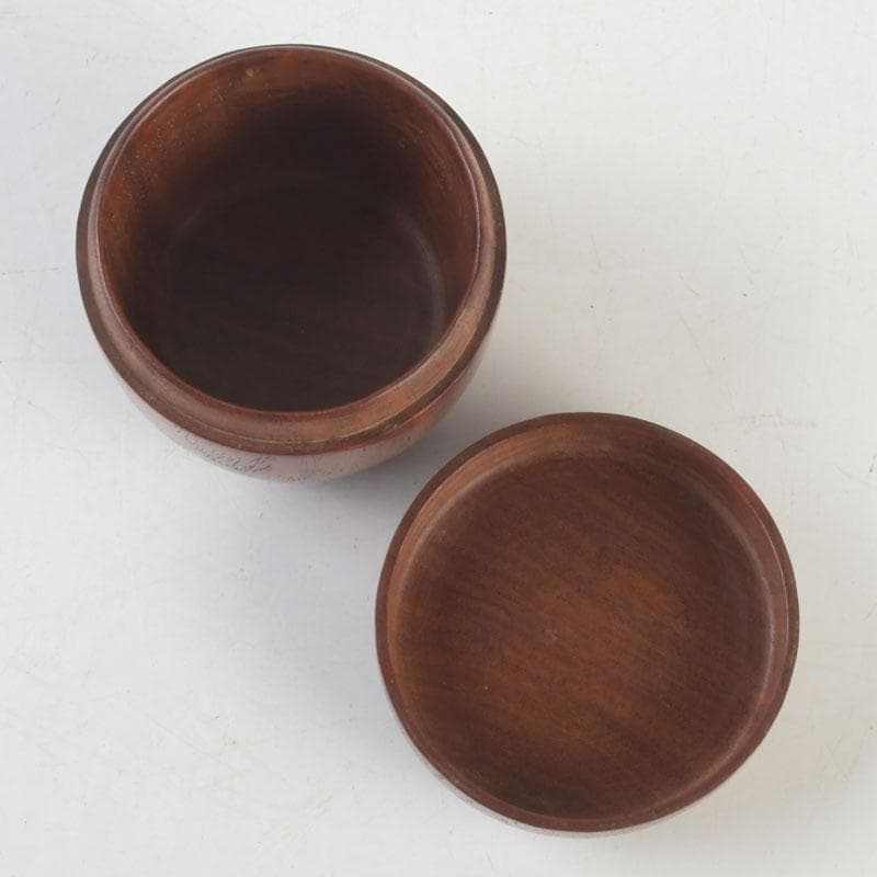 茶道具　天然木　無垢彫　棗　時代箱付　V　9311