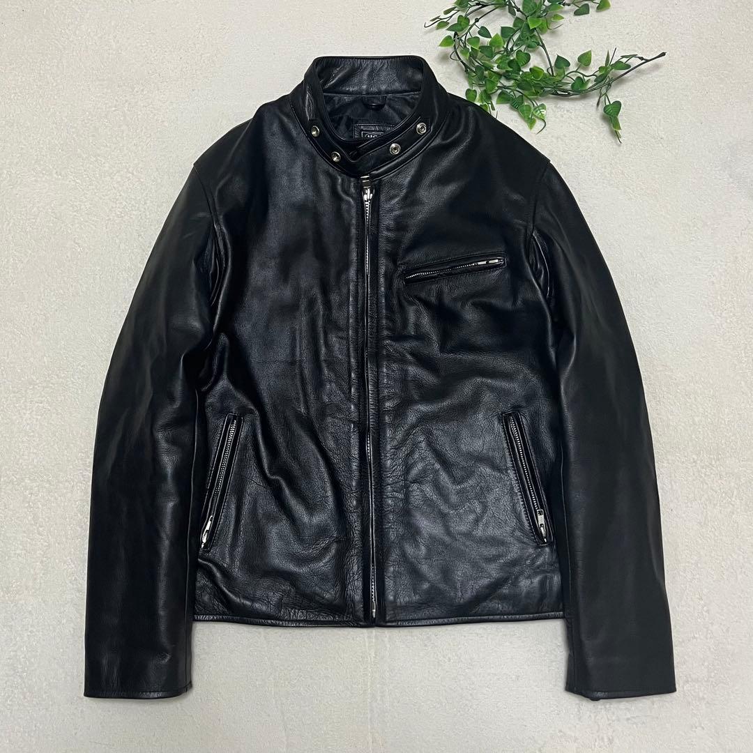 ホーンワークス　シングル　ライダース　ジャケット　ブラック　レザー　XL