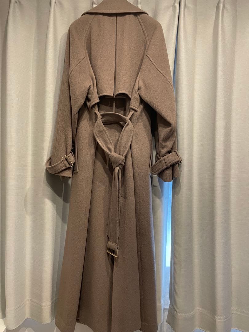 anuans 2023AW ウールトレンチコート　カーキグレーS