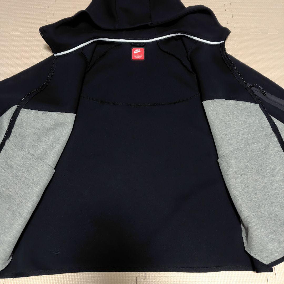 NIKE ナイキ　テックフリース フルジップ ウィンドランナー フーディ　黒×灰